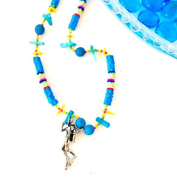 Handmade Scuba Deep Diver Snorkeler Necklace - Picture 1 of 6
